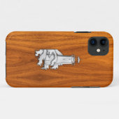 Coques Case-Mate iPhone Phare d'argent sur le style bois de teck (Dos (Horizontal))