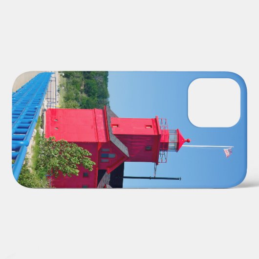 Coques Case-Mate iPhone Phare de Big Red Michigan (Verso (horizontal))