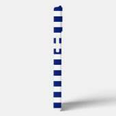 Coques Case-Mate iPhone Phare Silver Style sur Blue Nautical Stripes (Verso / Droite)
