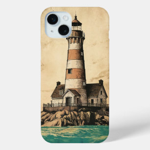 Coque iPhone 15 Mini Phare sur la côte