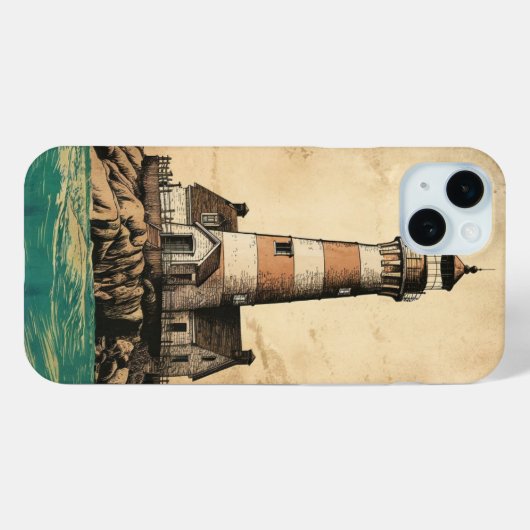 Coques Case-Mate iPhone Phare sur la côte (Verso (horizontal))