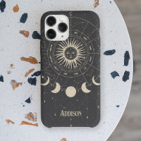 Phase vintage du Zodiaque céleste de Boho Sun Moon