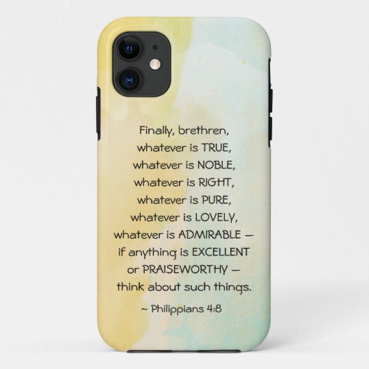Coques Case-Mate iPhone Philippiens 4:8 Quoi qu'il soit vrai, (Dos)