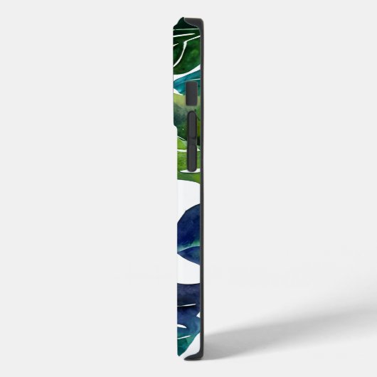 Coques Case-Mate iPhone Philodendron vert et bleu du feuillage Botanique (Verso / Gauche)