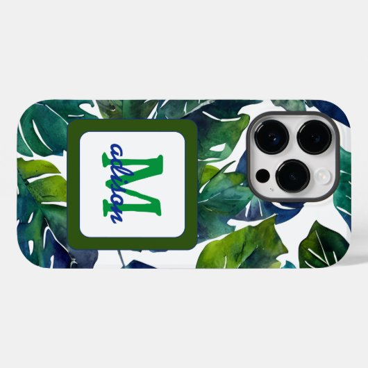 Coques Case-Mate iPhone Philodendron vert Feuille Foliage Botanique (Verso (horizontal))