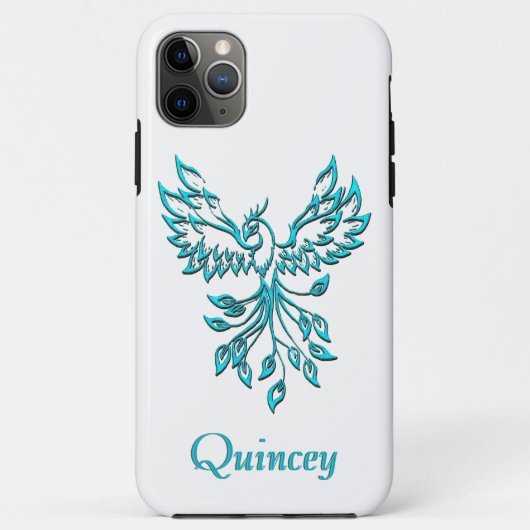 Coques Case-Mate iPhone Phoenix bleu se lève sur blanc personnel (Dos)