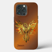 Coques Case-Mate iPhone Phoenix flammé sur bronze (Verso)