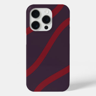 Coque iPhone 15 Pro Phone Case – Burgundy Lines on Dark Violet