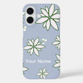 Coques Case-Mate iPhone phone case periwinkle with white flowers (Verso)