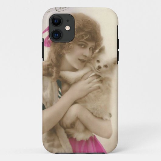 Coques Case-Mate iPhone Photo antique Victorian Woman and Dog (Dos)