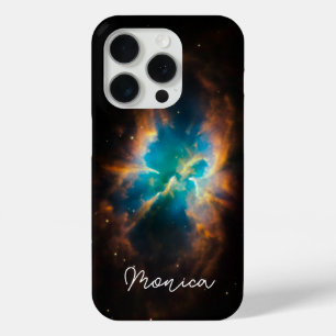 Coque iPhone 15 Pro Photo Aqua Green Splendid Nebula personnalisée