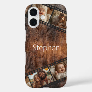 Coques iPhone 16 Photo Brown de la bande de film de texture