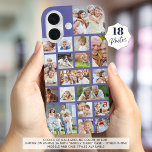 Coques iPhone 16 Photo Collage 18 Photos Couleur personnalisée viol<br><div class="desc">Transportez 18 de vos photos préférées sur ce boîtier de téléphone portable couleur arrière - plan personnalisé en utilisant ce modèle de collage photo facile à télécharger avec une variété de formes et de tailles. Modifiez la couleur arrière - plan violet lavande dans EDIT. OPTIONS TÉLÉPHONIQUES : L'exemple est affiché...</div>