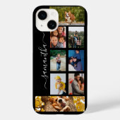 Coques Case-Mate iPhone Photo Collage Calligraphie Monogramme Nom Script (Verso)