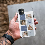 Case-Mate iPhone Case Photo Collage moderne & Bleu Happy Fête des pères<br><div class="desc">Modern Collage Photo & Blue Happy Fête des pères Gift est un cadeau personnalisé et réfléchi pour célébrer l'homme spécial dans votre vie sur la Fête des pères. Le cadeau comprend un cadre photo de collage magnifiquement conçu avec de l'espace pour de multiples images, vous permettant de capturer et d'afficher...</div>