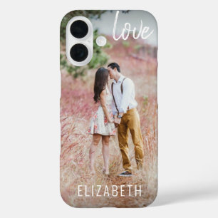 Coques iPhone 16 Photo Create Your Own Custom Script LOVE