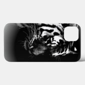 Coques Case-Mate iPhone Photo d'art noir blanc sur tigre (Verso (horizontal))