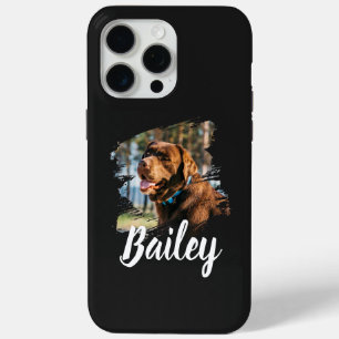 Coque iPhone 15 Pro Max Photo de chien personnalisé avec nom