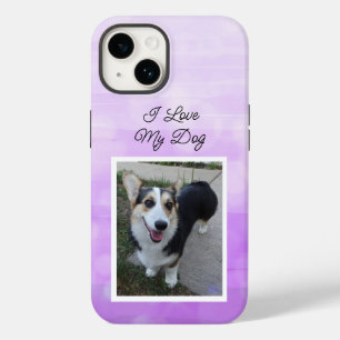 Coque Pour iPhone 14 Photo de chien personnalisée J'adore mon chien