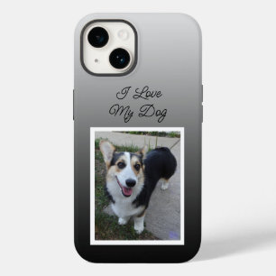 Coque Pour iPhone 14 Photo de chien personnalisée J'adore mon chien