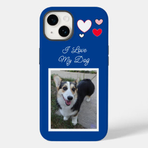 Coque Pour iPhone 14 Photo de chien personnalisée J'aime mon chien