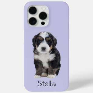Coque iPhone 15 Pro Max Photo de chien personnalisée - Misty Lilac avec no