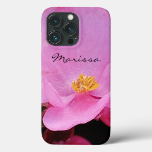 Case-Mate iPhone Case Photo de Elegant Pink Flower Name