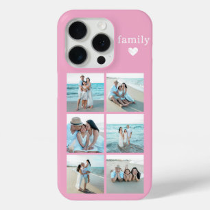 Coque iPhone 15 Pro Photo de famille 6 Rose