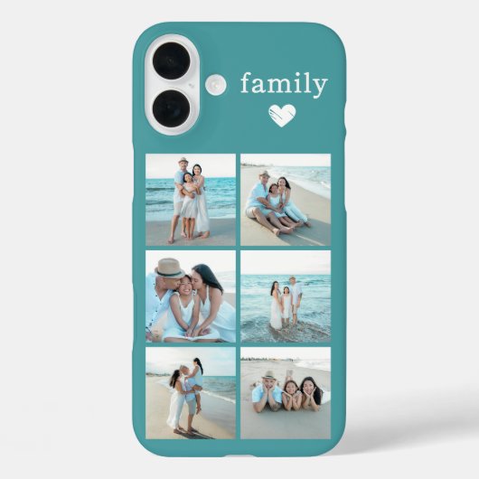 Coques Case-Mate iPhone Photo de famille 6 sarcelle (Verso)