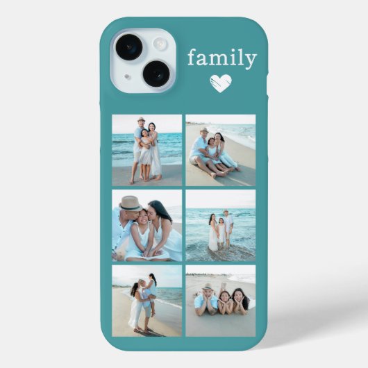 Coques Case-Mate iPhone Photo de famille 6 sarcelle (Verso)