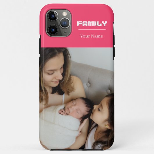 Coques Case-Mate iPhone Photo de famille rose 1 image (Dos)