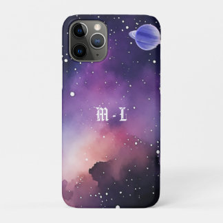 Case-Mate iPhone Case Photo de galaxie de nébuleuse cosmique Monogramme