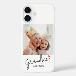 Coques iPhone 16 Photo de grand-mère avec texte établi
