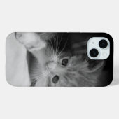 Coques Case-Mate iPhone Photo de Kitten noir et blanc (Verso (horizontal))