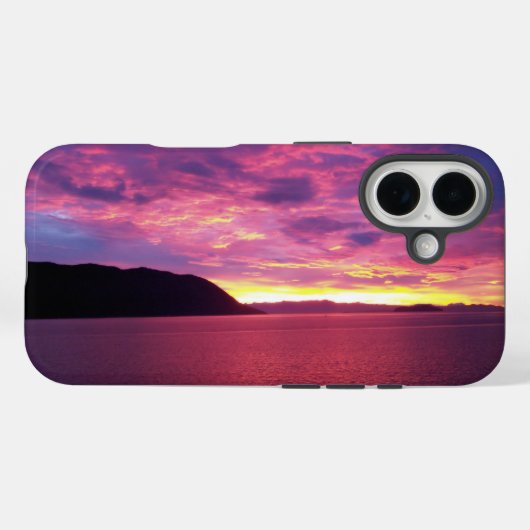 Coques Case-Mate iPhone Photo de lever de soleil rose en mer (Verso (horizontal))