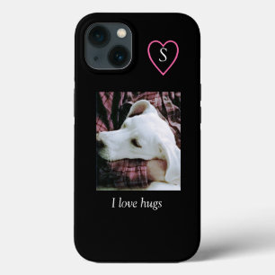 Case-Mate iPhone Case Photo de mignon chien blanc I Love Hugs Black
