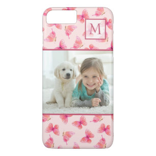 Case-Mate iPhone Case Photo de monogramme de papillon d'aquarelle