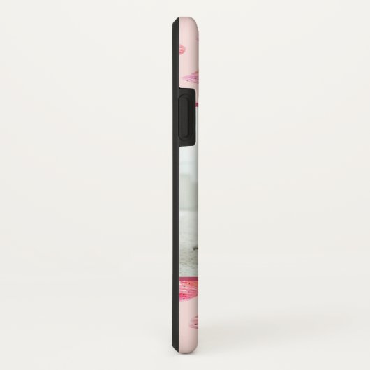 Coques Case-Mate iPhone Photo de monogramme de papillon d'aquarelle (Dos/Droite)