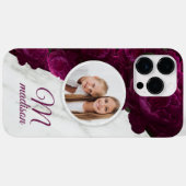 Coques Case-Mate iPhone Photo de monogramme Fleurs modernes Marbre Nom per (Verso (horizontal))