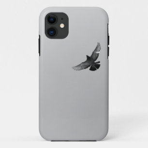 Coque Case-Mate Pour iPhone Photo de pigeon oiseau volant noir et blanc simple