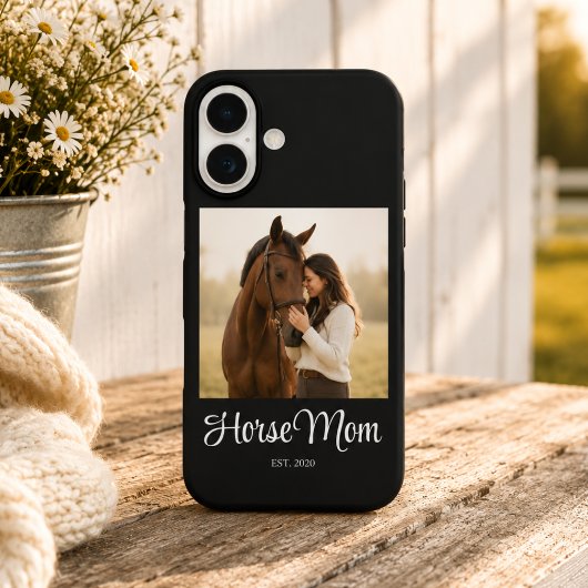 Coques Case-Mate iPhone Photo de script établi de maman de cheval noir