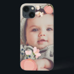 Etui iPhone 13 Photo de superposition florale<br><div class="desc">Ajoutez une photo préférée à ce boîtier de téléphone simple et chic,  agrémenté de fleurs rose vif aux coins.</div>