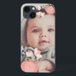 Etui iPhone 13 Photo de superposition florale<br><div class="desc">Ajoutez une photo préférée à ce boîtier de téléphone simple et chic,  agrémenté de fleurs rose vif aux coins.</div>