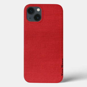 iPhone 13 Coque Photo de texture de lin rouge
