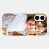 Coques Case-Mate iPhone Photo de votre enfant et nom de script (Verso (horizontal))
