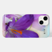 Coques Case-Mate iPhone Photo d'un joli Crocus de printemps violet (Verso (horizontal))