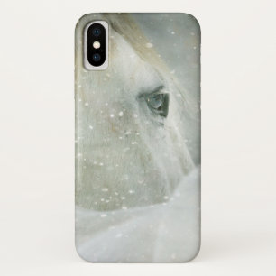 Case-Mate iPhone Case Photo d'un magnifique cheval blanc en hiver