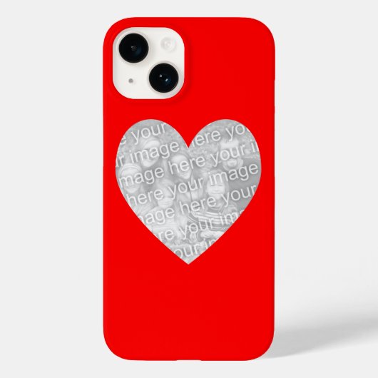 Coques Case-Mate iPhone Photo en forme de coeur rouge (Verso)