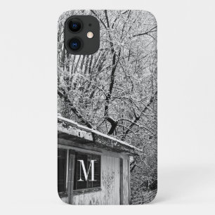Case-Mate iPhone Case Photo en noir et blanc de la scène hivernale rusti