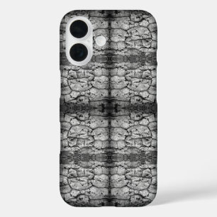 Coques iPhone 16 Photo en noir et blanc de l'écorce d'un arbre, gro